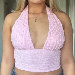 Pink halter top Divided